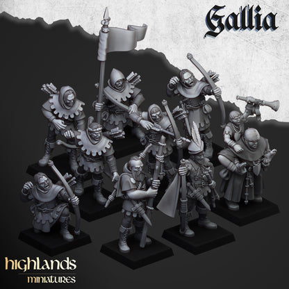Gallia Sherwood Archers 9x - Highlands Miniatures