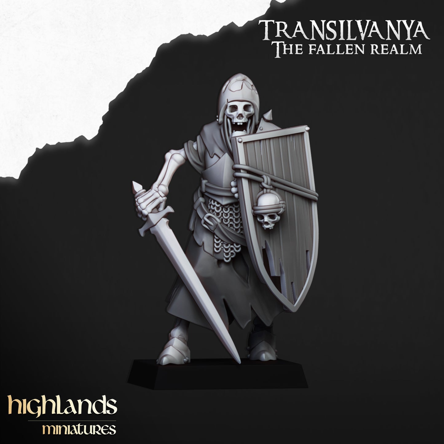 Transilvanya  skeletal Guard with hand weapons and shields - Highlands Miniatures