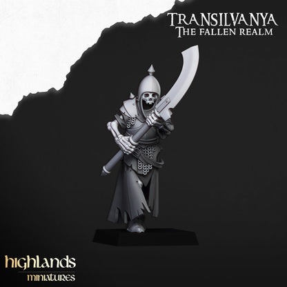 Transilvanya  skeletal Guard with great weapons - Highlands Miniatures
