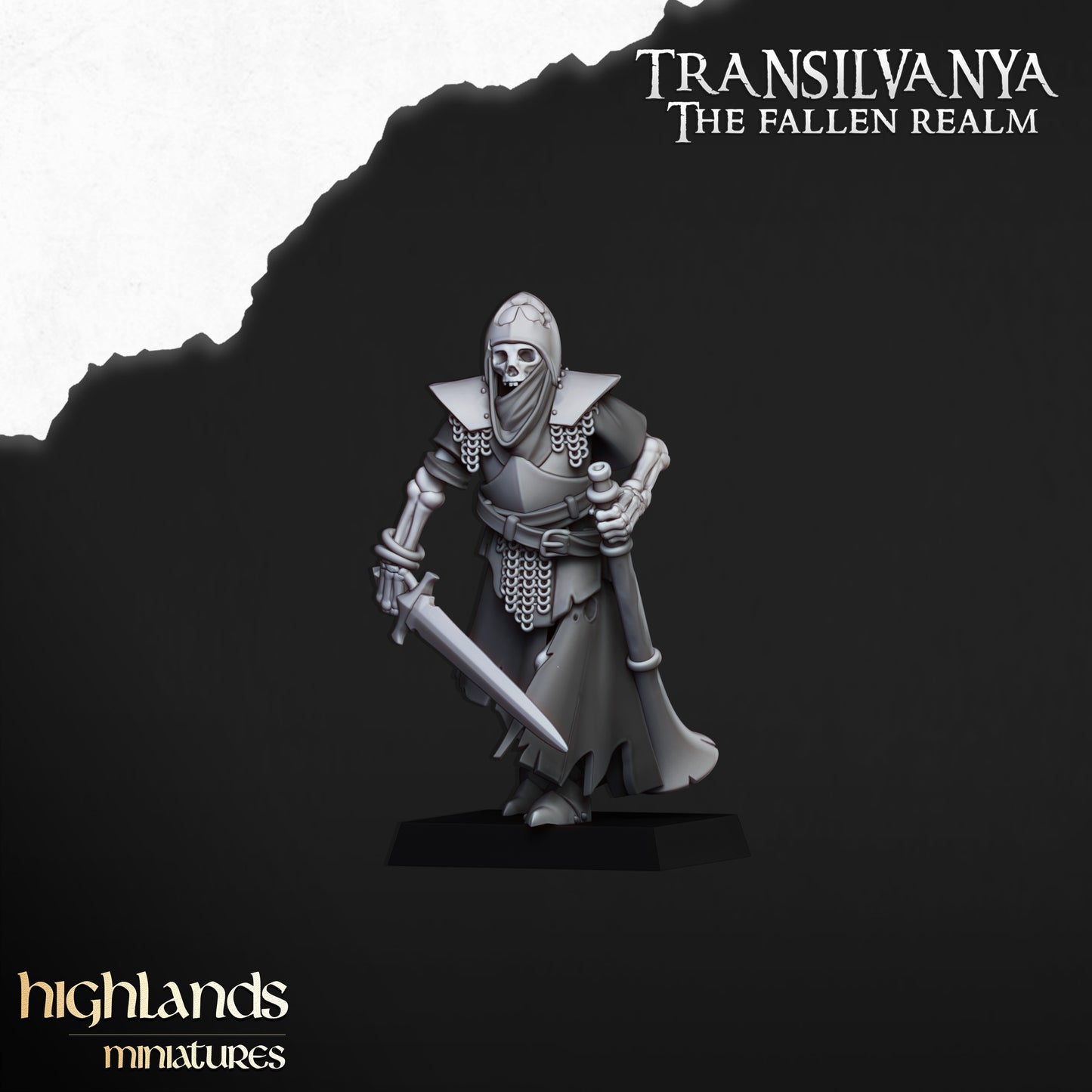 Transilvanya  skeletal Guard with great weapons - Highlands Miniatures