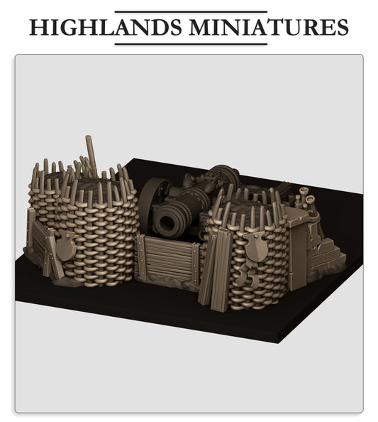 Sunland Artillery Barricade  Fillers & Heroes - Highlands Miniatures