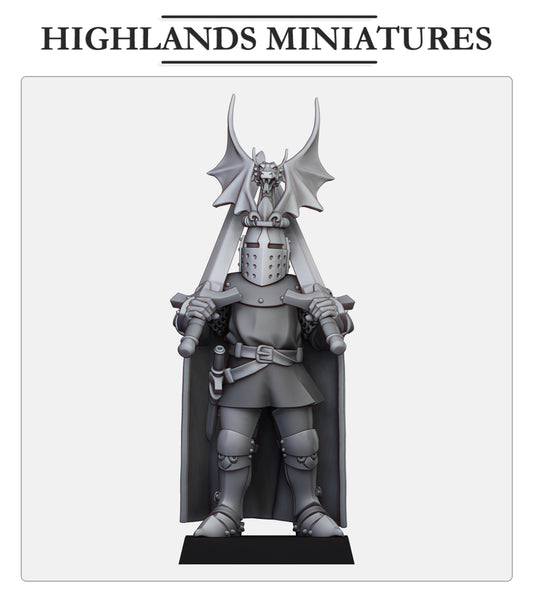 Dismounted Sir Jaume with dual swords Fillers & Heroes - Highlands Miniatures