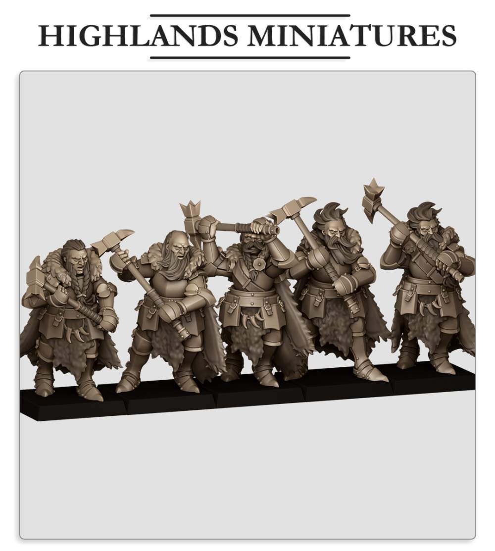 Sunland Mergenheim Knights on Foot 5x  Fillers & Heroes - Highlands Miniatures