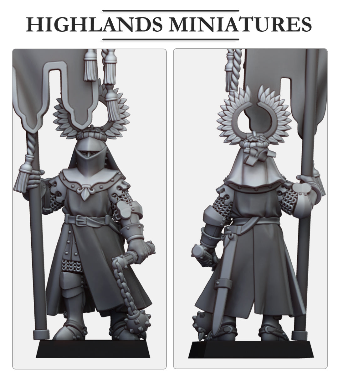 Gallia dismounted bsb 2 Fillers & Heroes - Highlands Miniatures