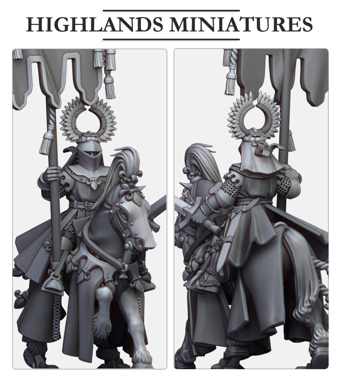 Gallia mounted bsb 2 Fillers & Heroes - Highlands Miniatures