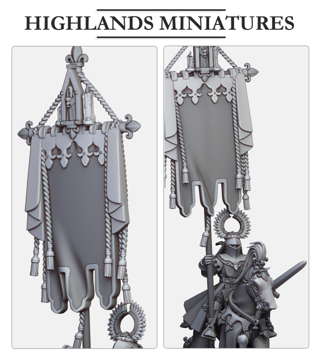 Gallia mounted bsb 2 Fillers & Heroes - Highlands Miniatures