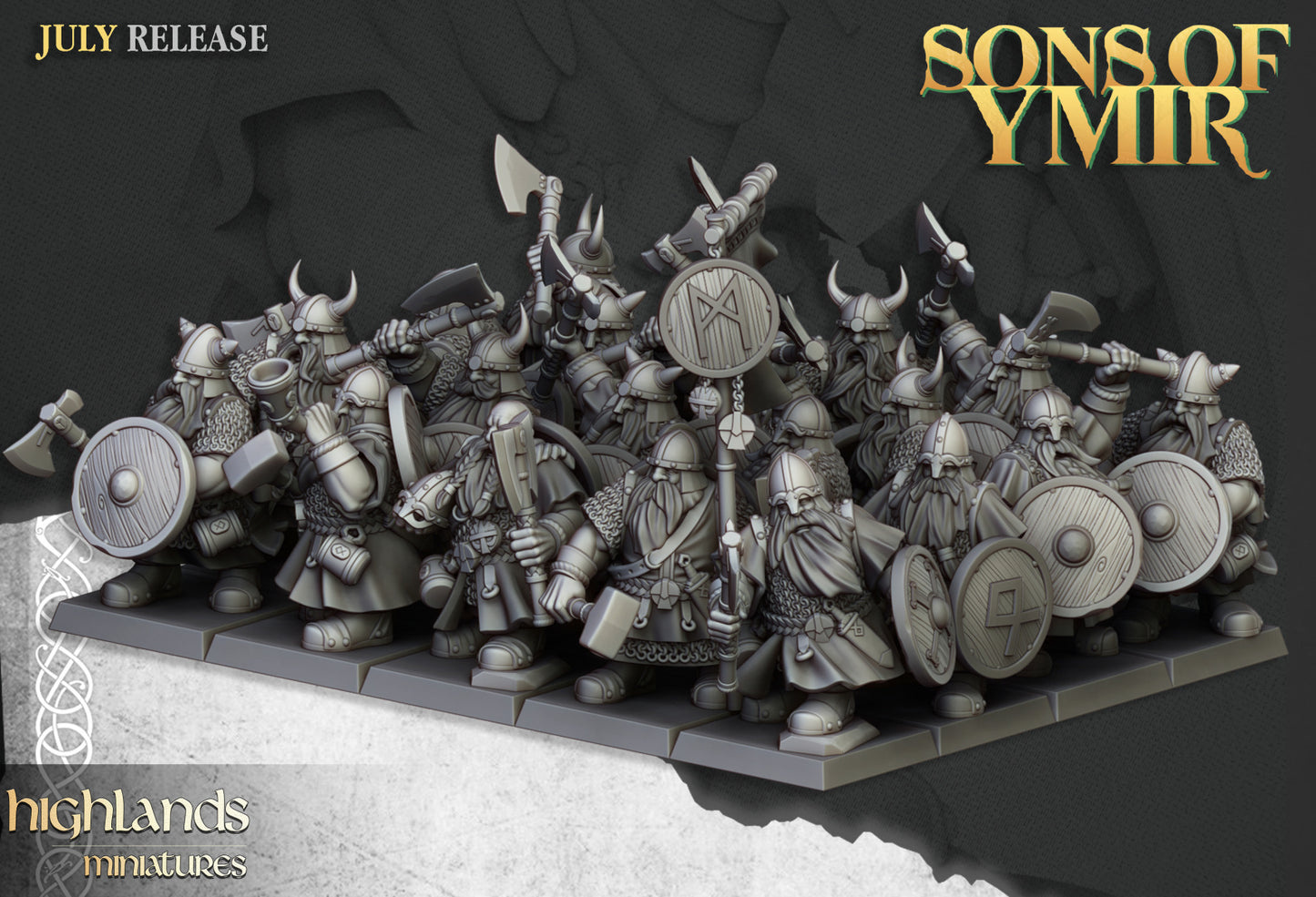 Dwarfs Warriors Unit 20x - Highlands Miniatures
