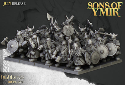 Dwarfs Warriors Unit 20x - Highlands Miniatures