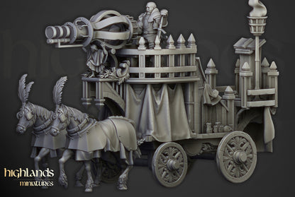 Sunland Arcane Cannon on Chariot  - Highlands Miniatures