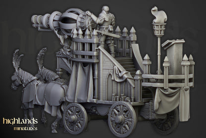 Sunland Arcane Cannon on Chariot  - Highlands Miniatures