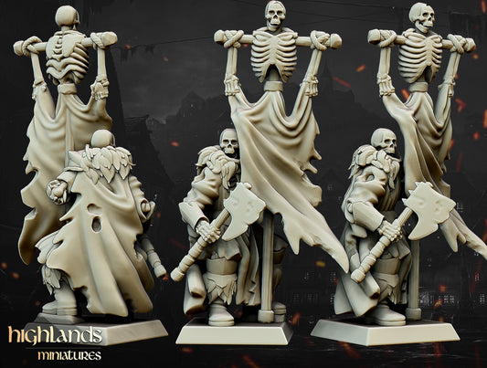 Transilvanya Undead Blackwatch Command Group unit 3x - Highlands Miniatures