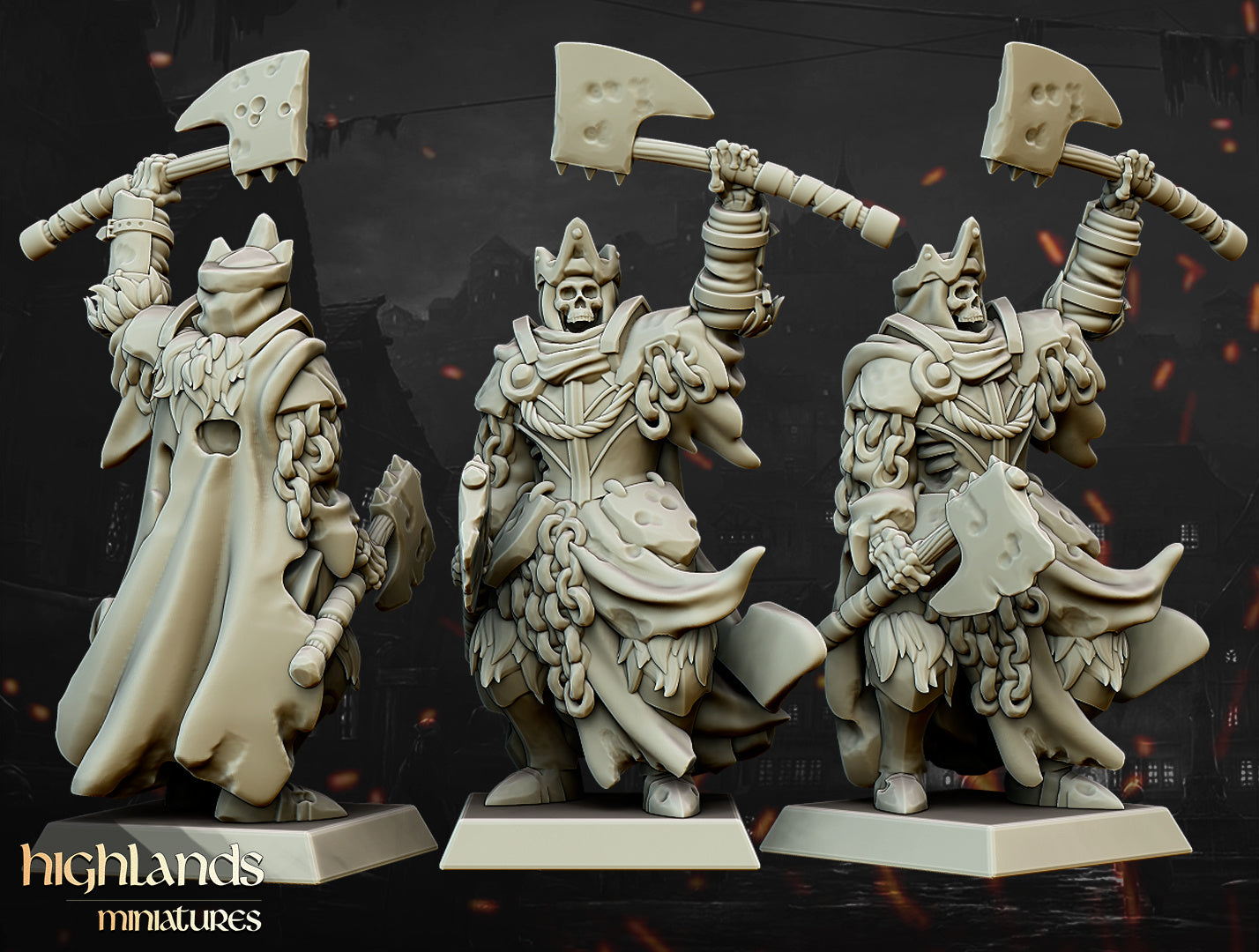 Transilvanya Undead Blackwatch Command Group unit 3x - Highlands Miniatures