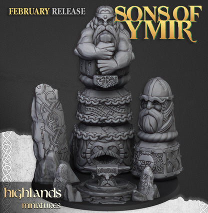 Ancient Dwarf Forge and Great Dwarf Runemaster - Highlands Miniatures