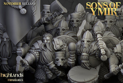 Dwarf Huscarls Unit 20x - Highlands Miniatures