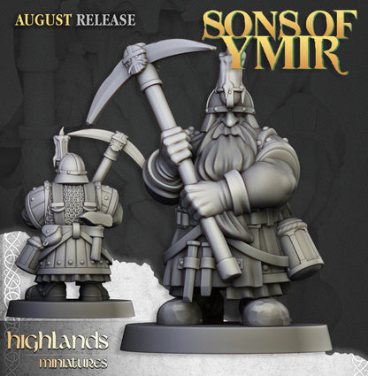 Dwarfs Miners Unit 12x - Highlands Miniatures
