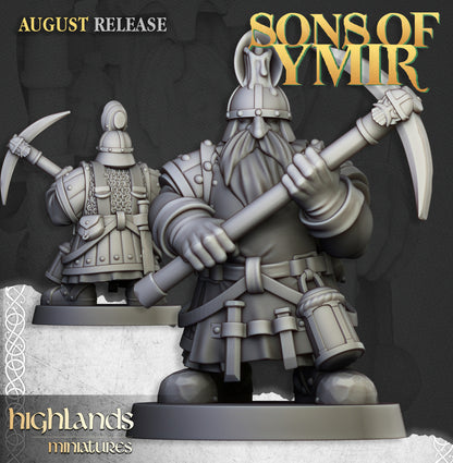 Dwarfs Miners Unit 12x - Highlands Miniatures