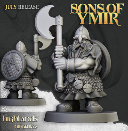 Dwarfs Warriors Two Handed Unit 5x - Highlands Miniatures