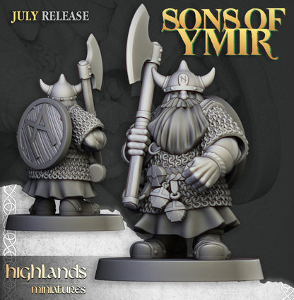 Dwarfs Warriors Two Handed Unit 5x - Highlands Miniatures
