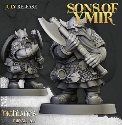 Dwarfs Warriors Two Handed Unit 5x - Highlands Miniatures