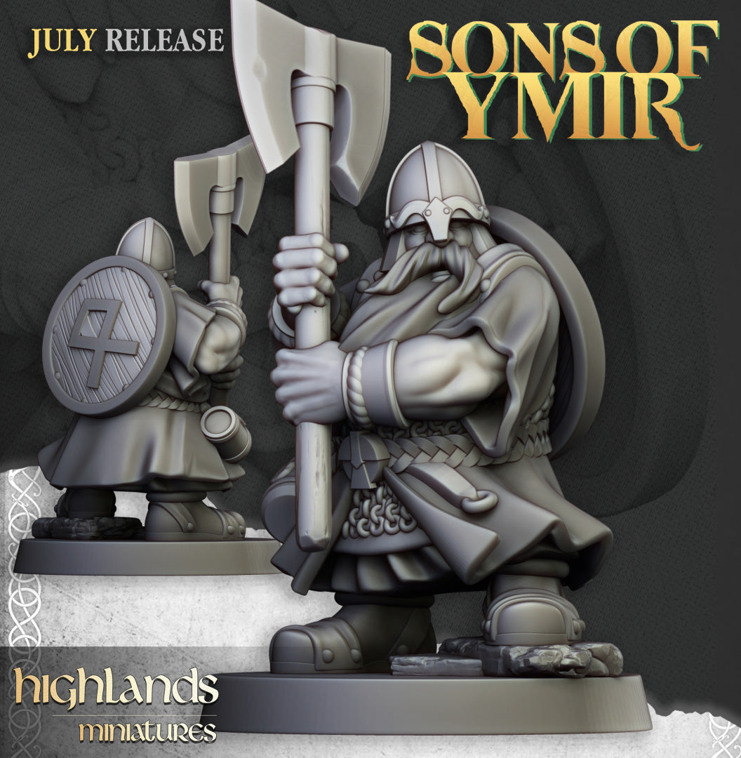 Dwarfs Warriors Two Handed Unit 5x - Highlands Miniatures