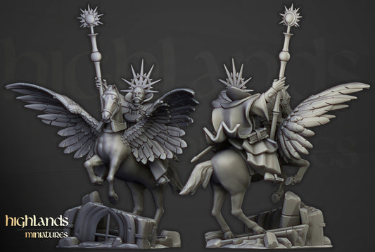 Sunland High Mage of Sunland on Pegasus- Highlands Miniatures