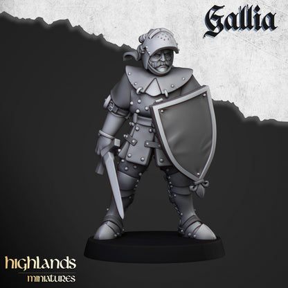 Knights of Gallia on Foot 20x - Highlands Miniatures
