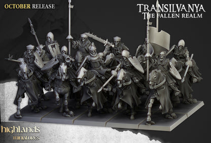 Transilvanya Mounted Skeletons 10x - Highlands Miniatures