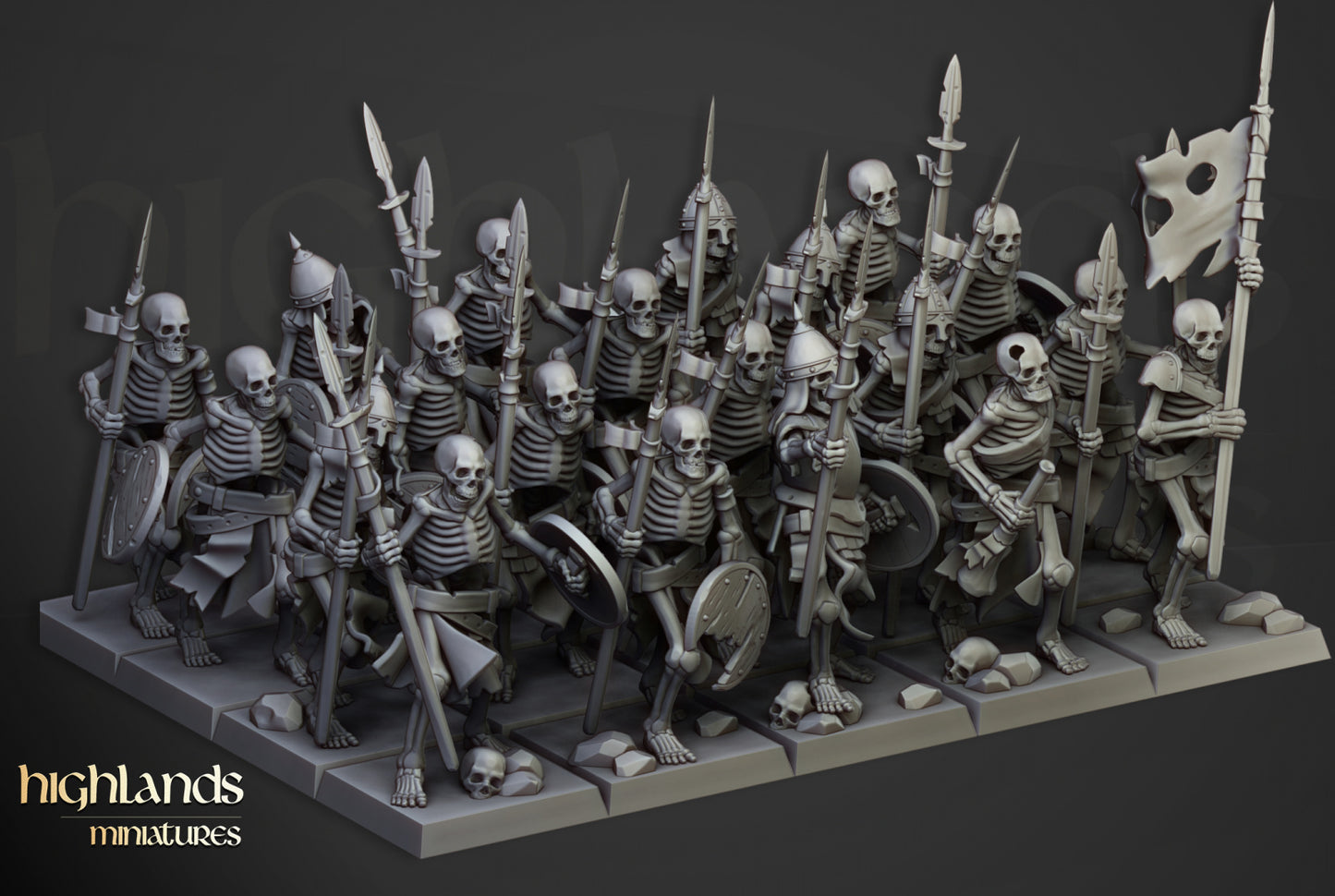 Transilvanya Skeleton Warriors Unit 20x - Highlands Miniatures