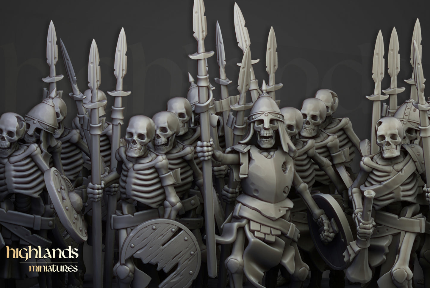 Transilvanya Skeleton Warriors Unit 20x - Highlands Miniatures