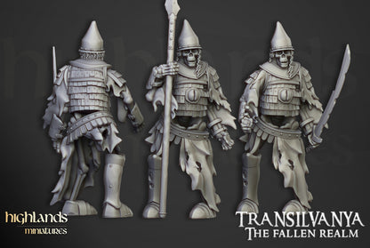 Transilvanya Skeleton Boyar Guard 15x - Highlands Miniatures