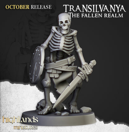 Transilvanya Skeleton Warriors with Swords unit 20x - Highlands Miniatures