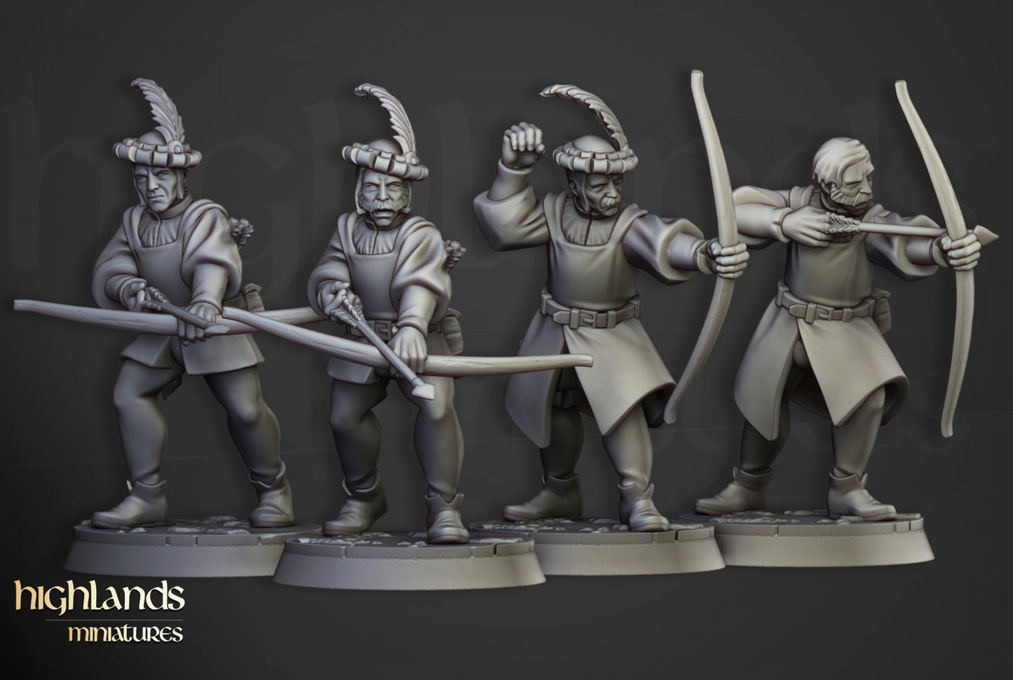 Sunland Bowmen Militia 4x - Highlands Miniatures
