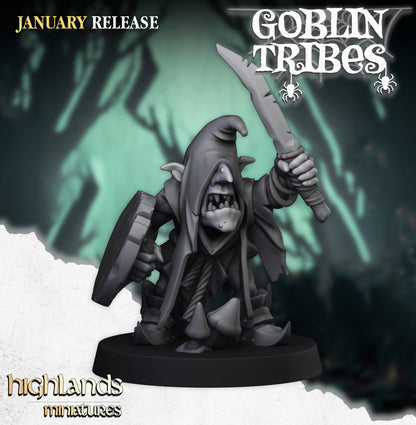 Swamp Goblin with Hand Weapons 7x - Highlands Miniatures