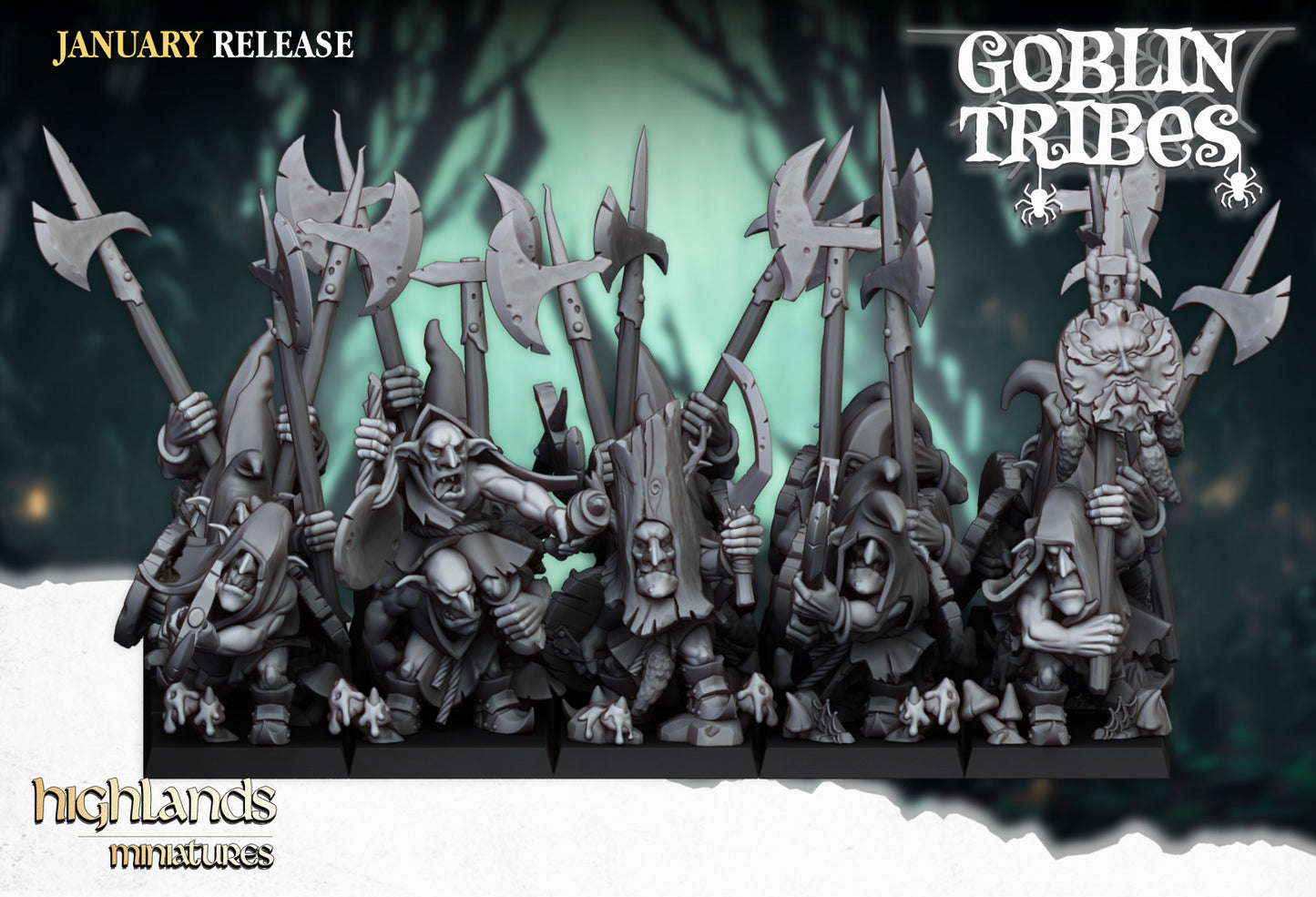 Swamp Goblin with Pikes 20x - Highlands Miniatures