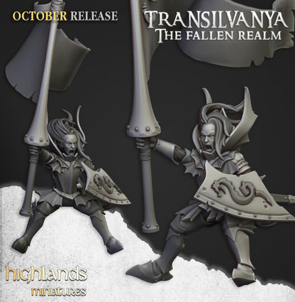 Transilvanya Vampire Lady on Zombie Dragon - Highlands Miniatures