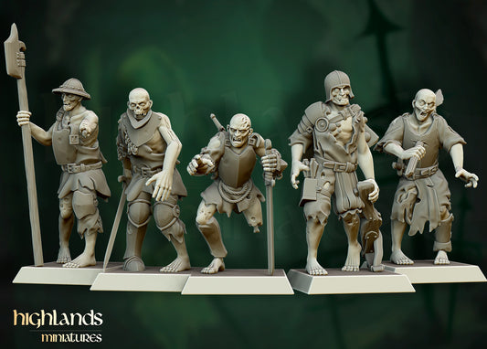Transilvanya  Zombie Warriors 5x - Highlands Miniatures